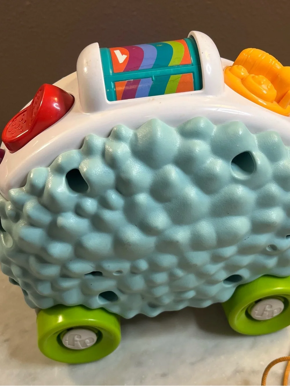 Fisher-Price Light Blue Pull-Along Learning Sheep with Green Wheels